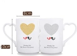 Faseras Liefdesmok/Couple Mok - Liefdesgeschenk - Huwelijksgeschenk - Hartje/Vogeltje - Porselein - 360ml - Wit -Bestek Winkel 1200x875 1