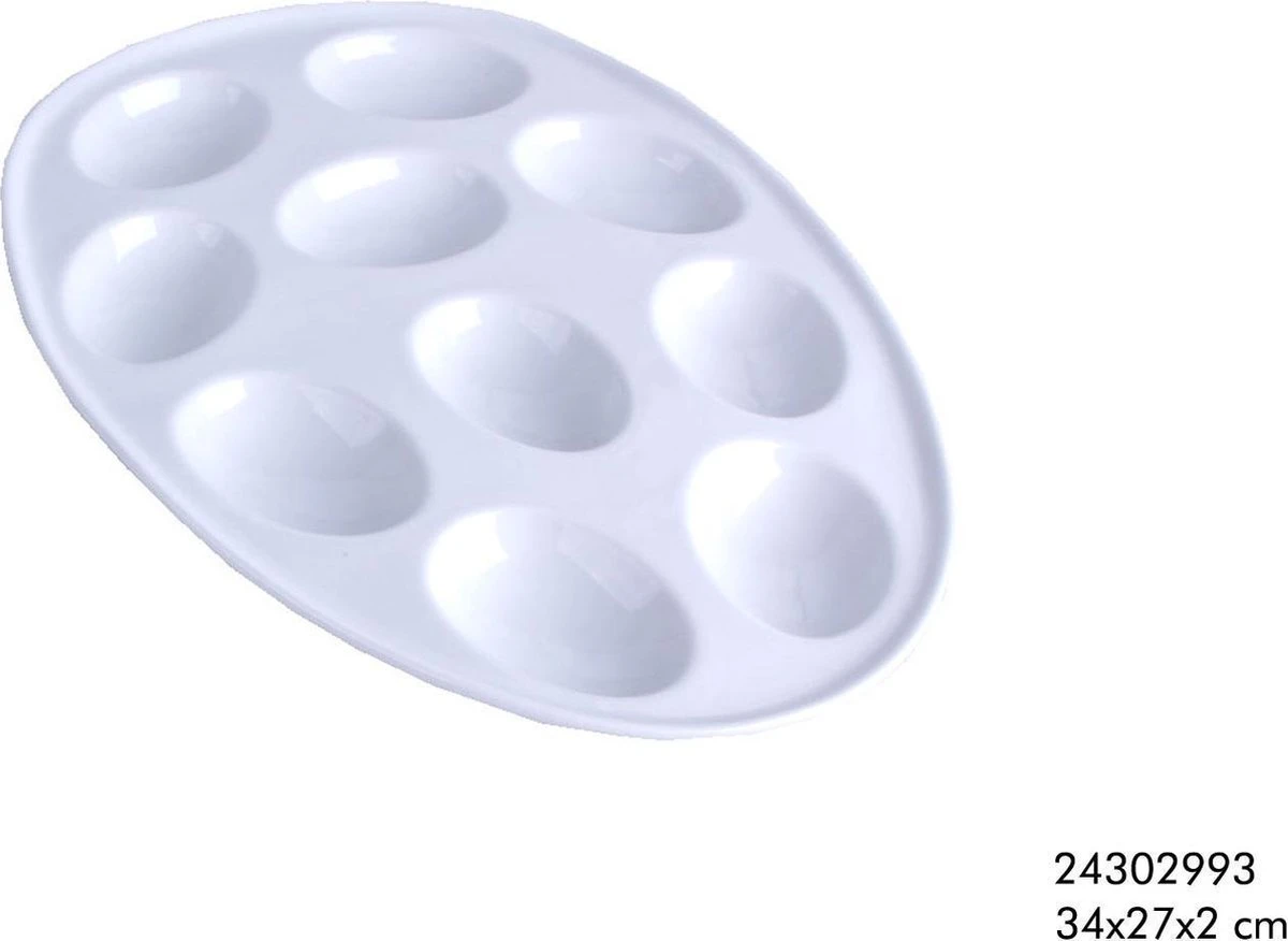 Merkloos Eierschaal Wit Aardewerk Voor 10 Eieren