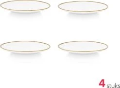 Vtwonen Serviesset - Wit-Goud - Porselein - 24-delig -Bestek Winkel 1200x877