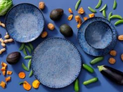 Palmer Serviesset Lester Stoneware 6-persoons 24-delig Zwart Blauw -Bestek Winkel 1200x898 1