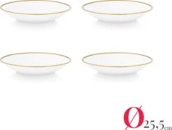 Vtwonen Serviesset - Wit-Goud - Porselein - 24-delig -Bestek Winkel 1200x908 1