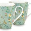 Pip Studio. Set Van 2 Grote Mokken Jolie Flowers Blue 350ml