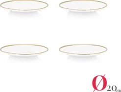 Vtwonen Serviesset - Wit-Goud - Porselein - 24-delig -Bestek Winkel 1200x913