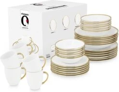 Vtwonen Serviesset - Wit/Goud - Porselein - 36-Delig -Bestek Winkel 1200x930 5