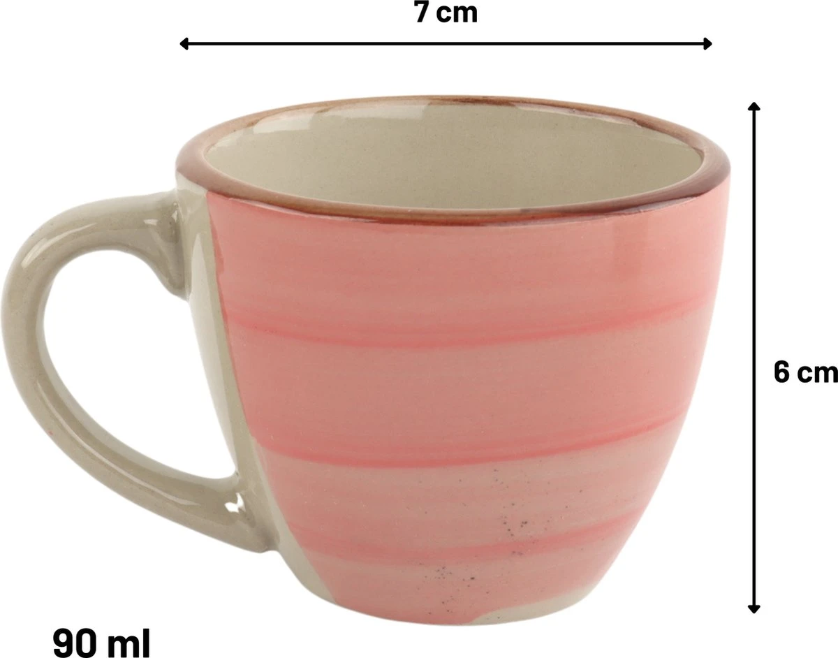 Orange85 Espresso Kopjes - Koffie - Set Van 6 - Meerdere Kleuren - 100 Ml - Aardewerk - Glazen - Met Oor - Koffiekopjes 6 Orange85 Espresso Kopjes - Koffie - Set Van 6 - Meerdere Kleuren - 100 Ml - Aardewerk - Glazen - Met Oor - Koffiekopjes - Afbeelding 6