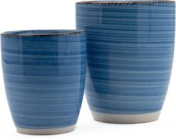 Koffiekopjes - Ocean Blue - Koffiebeker - Unieke Kleuren - Blauw - Set Van 12 Kopjes (ook Los Verkrijgbaar) - 160ML En 340ML - Porselein - Hip En Trendy -Bestek Winkel 1200x957