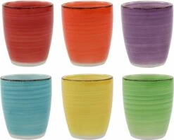 Tavola - Koffiemokken - Zonder Oor - Kleurrijk - Aardewerk - 160Ml - 6 Stuks - Ibizia -Bestek Winkel 1200x964 4