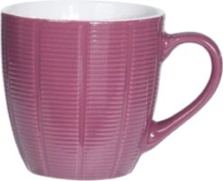 Orange85 Koffiekopjes Gekleurd - Set Van 6 - Koffiemokken - Streep - 200 Ml - Reliëf - Aardewerk - Met Oor - Theemokken -Bestek Winkel 1200x976 3