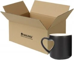 Malinsi Hart Mok - Hitte Kleur Veranderende Glazen - Zwart 330ml - Liefde Mokken - Koffie En Thee Beker - Theeglazen - Koffiebeker - Koffiemok - Hartjes Koffiekopjes - Cadeau Voor Man & Vrouw -Bestek Winkel 1200x977