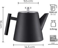Silberthal - Theepot Met Filter - 1 L - RVS Dubbelwandig - Zwart - Cadeau 12 Silberthal - Theepot Met Filter - 1 L - RVS Dubbelwandig - Zwart - Cadeau -Bestek Winkel 1200x986 3
