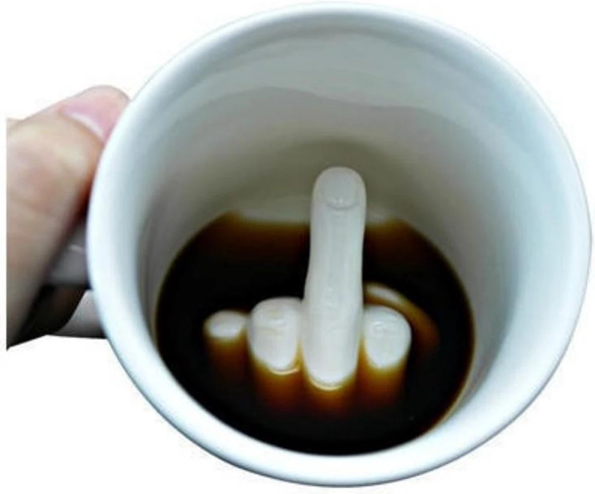 Merkloos Middelvinger Koffiemok - Grappig - Creatief - Perfect Cadeau - Humor - Thee - Melk - Keramiek 3 Merkloos Middelvinger Koffiemok - Grappig - Creatief - Perfect Cadeau - Humor - Thee - Melk - Keramiek - Afbeelding 3