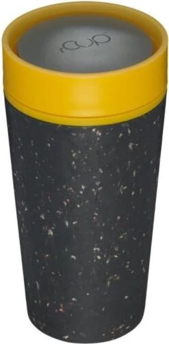Circular&Co. Herbruikbare To Go Koffiebeker (rCUP) Zwart/geel 12oz/340ml -Bestek Winkel 590x1200