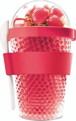 Sareva Muesli Beker - Met Lepel - Yoghurt 2 Go - Rood -Bestek Winkel 761x1200 4