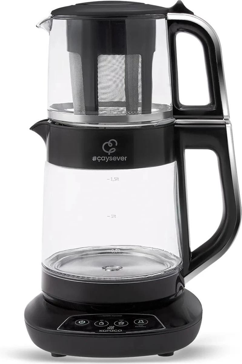 Karaca Caysever Caydanlik - Turkse Theepot Elektrisch -Theepot Met Spraak Functie-Chrome 2 Karaca Caysever Caydanlik - Turkse Theepot Elektrisch -Theepot Met Spraak Functie-Chrome - Afbeelding 2