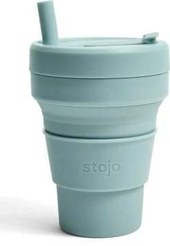Stojo - Biggie Cup - 470 Ml - Herbruikbaar - Opvouwbaar - Groen -Bestek Winkel 827x1200