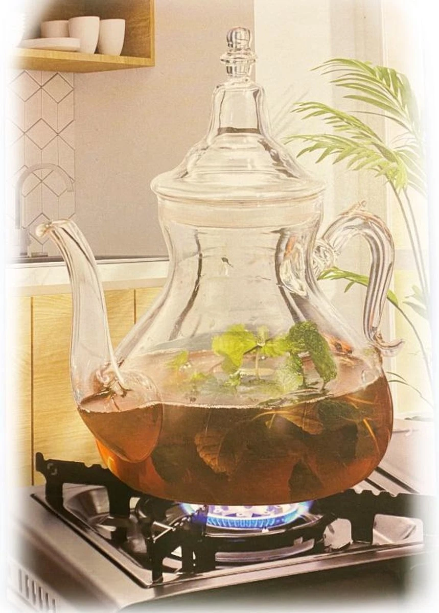 Oosterse Glazen Theepot 1.8 Liter 1 Oosterse Glazen Theepot 1.8 Liter