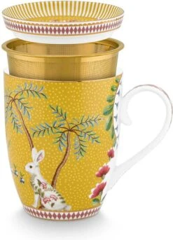 Pip Studio La Majorelle Yellow - Theeset - Porselein - Mok + Theezeef + Theetip - Porselein - 350ml - Geel Servies - Pasen - Konijn -Bestek Winkel 864x1200 1