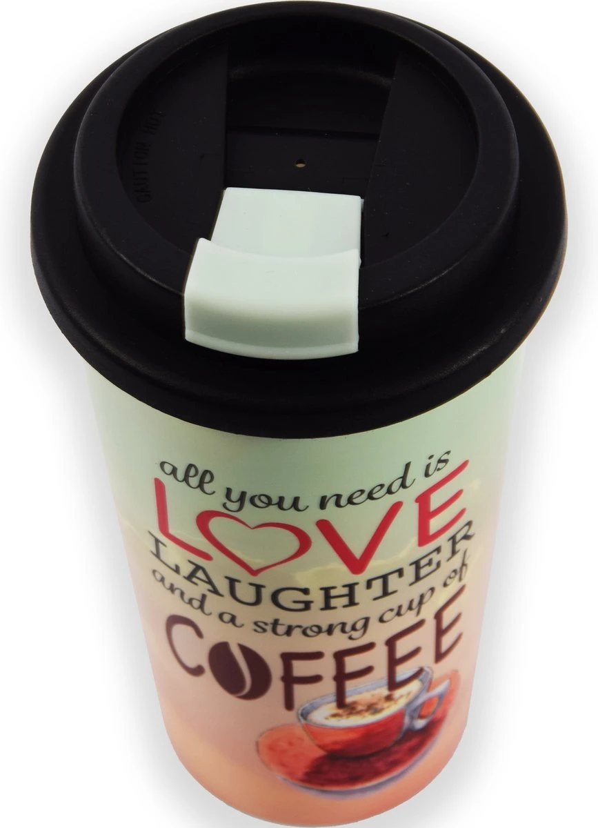 Travel Mug - 450 Ml - Koffiebeker To Go - Mok Koffie Of Thee Reisbeker, Koffiebeker - Coffee To Go Beker - CRUISING TRAVEL MUG - To-Go Beker All You Need Is Love Kleine Formaat 2 Travel Mug - 450 Ml - Koffiebeker To Go - Mok Koffie Of Thee Reisbeker, Koffiebeker - Coffee To Go Beker - CRUISING TRAVEL MUG - To-Go Beker All You Need Is Love Kleine Formaat - Afbeelding 2