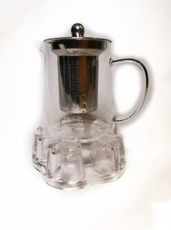 Glazen Theepot Met RVS Theefilter / Theezeef Inclusief Warmhouder ( Rechaud ) - Theelichthouder - Koffie Thee Coffee Tea Maker Luxe -Bestek Winkel 892x1200