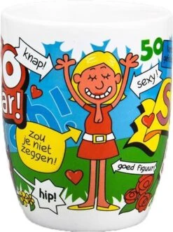 Cartoonmok Sarah - 50 Jaar -Bestek Winkel 895x1200