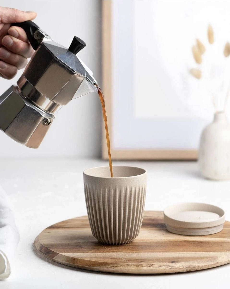 HuskeeCup & Deksel - Koffiebeker - Medium - 8oz/24cl - Natural 2 HuskeeCup & Deksel - Koffiebeker - Medium - 8oz/24cl - Natural - Afbeelding 2