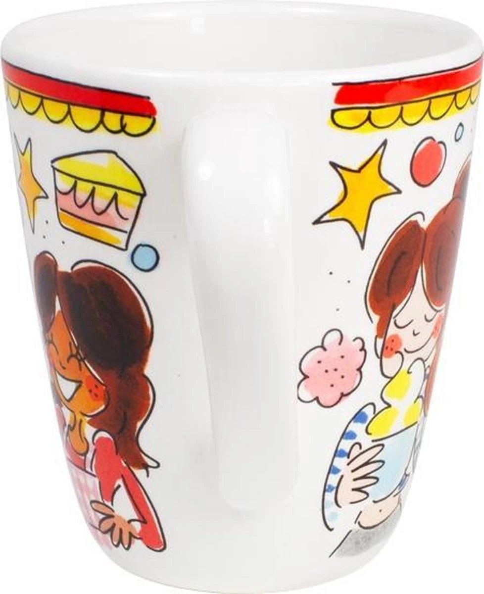 Blond Amsterdam Even Bijkletsen Mok 350 Ml - Rode Rand 4 Blond Amsterdam Even Bijkletsen Mok 350 Ml - Rode Rand - Afbeelding 4