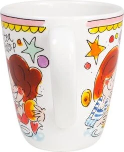 Blond Amsterdam Even Bijkletsen Mok 350 Ml - Roze Rand -Bestek Winkel 979x1200